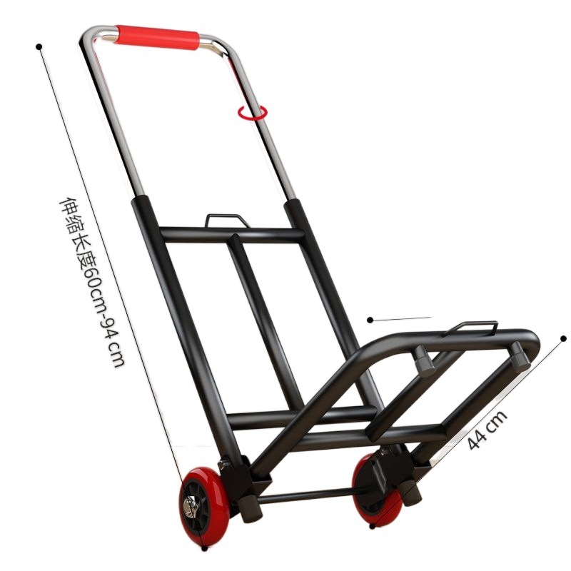 Household hand-pulled cart, small portable folding luggage cart, trailer trolley, cargo trolley, trolley for transporting groceries and shopping carts Item Picture
