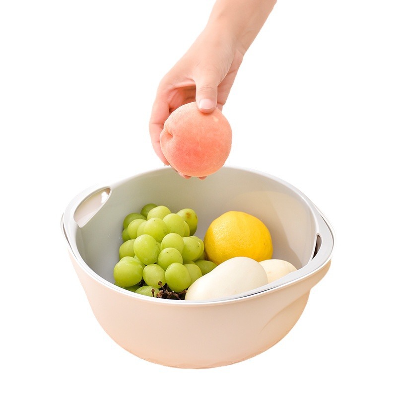 沥水篮/菜篮子塑料筐子带盖子/带搓板洗衣盆/醒面盆/不锈钢盆白底实物图