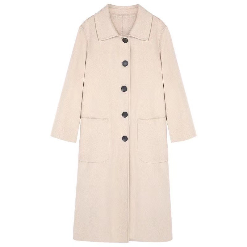 Wool Coat Women's Long 2022 Autumn/Winter New Loose Double-Sided Fleece Coat Item Picture