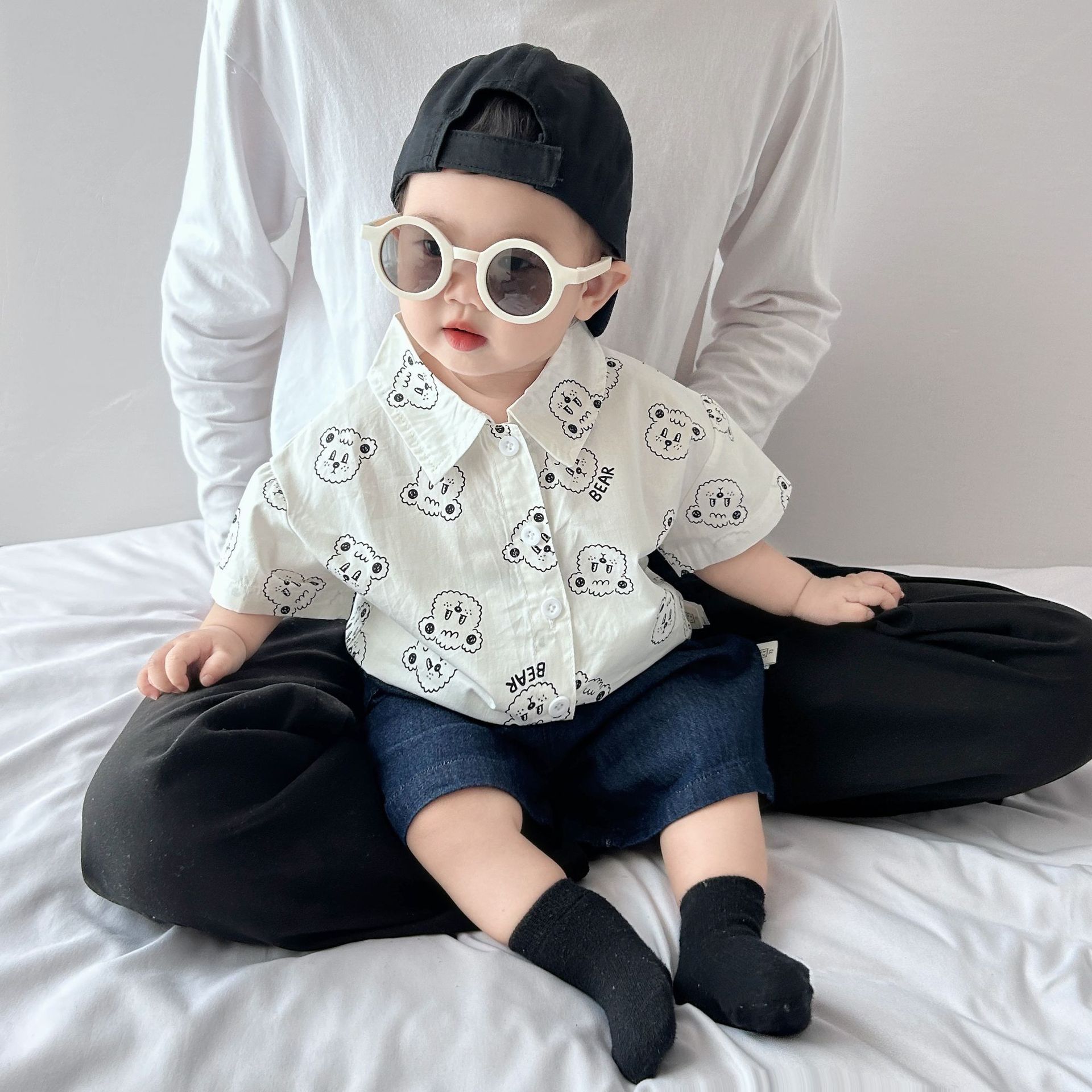 Summer thin children's floral shirts for boys, short-sleeved, cool and stylish kids, summer clothes for boys, and trendy pure cotton tops for babies Specification image