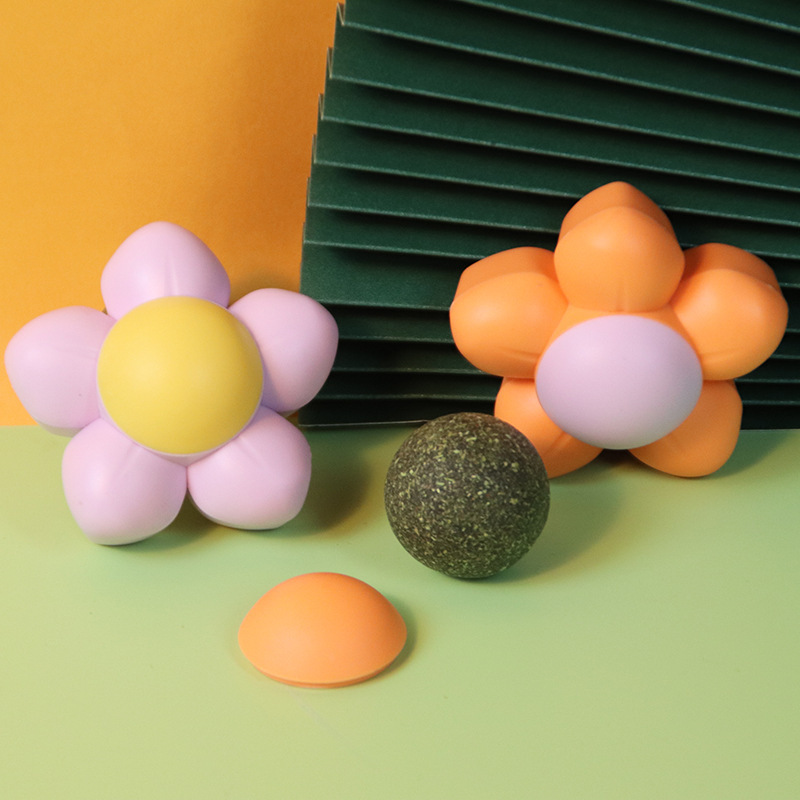 Pet supplies catnip balls, flower rotating mint cat toys, teeth grinding and cleaning, licking fun pet mint balls Specification image