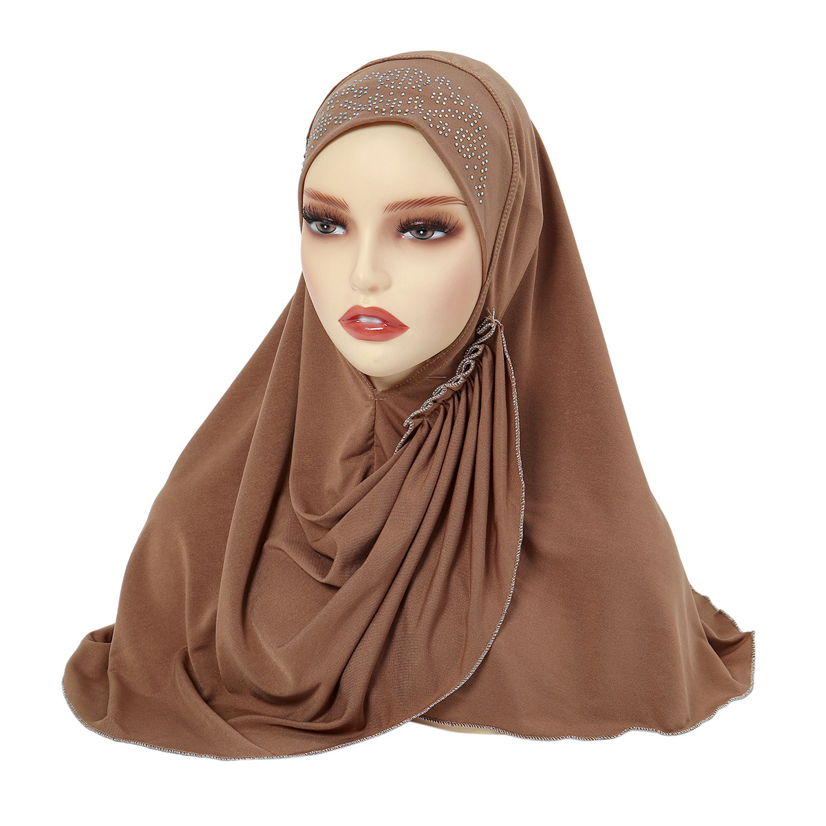 Cross-Border Foreign Trade New Muslim Headscarf Middle East Headscarf Hat Ladies Solid Color Hood In Stock