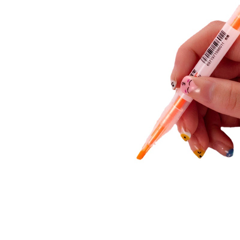 Wholesale of large capacity 6-piece sets of thick and thin double-headed fluorescent pen planner pens, colored candy highlight pens and marker pens Item Picture