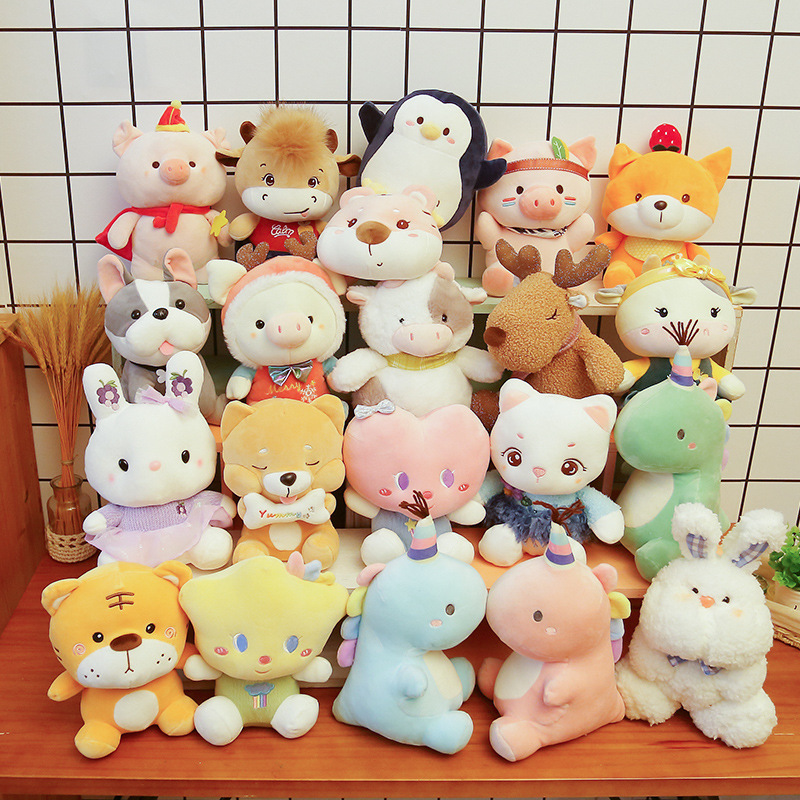A large collection of plush toys, cute dolls and figurines, claw machine dolls, birthday gifts, wedding one-piece wholesale details Picture