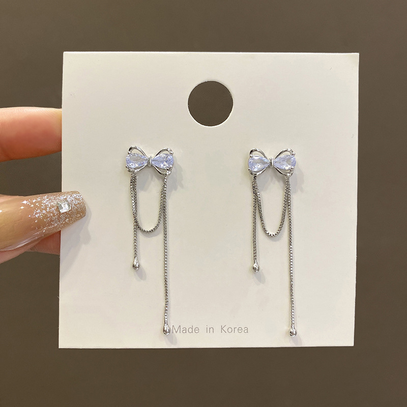 925银针/耳环女长款气质/饰品女长款气质/银饰品/耳环产品图