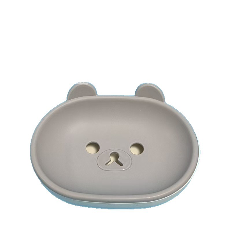 Cartoon cute bear plastic soap box, double-layer smiling soap box/soap plate, soap dish creative Item Picture