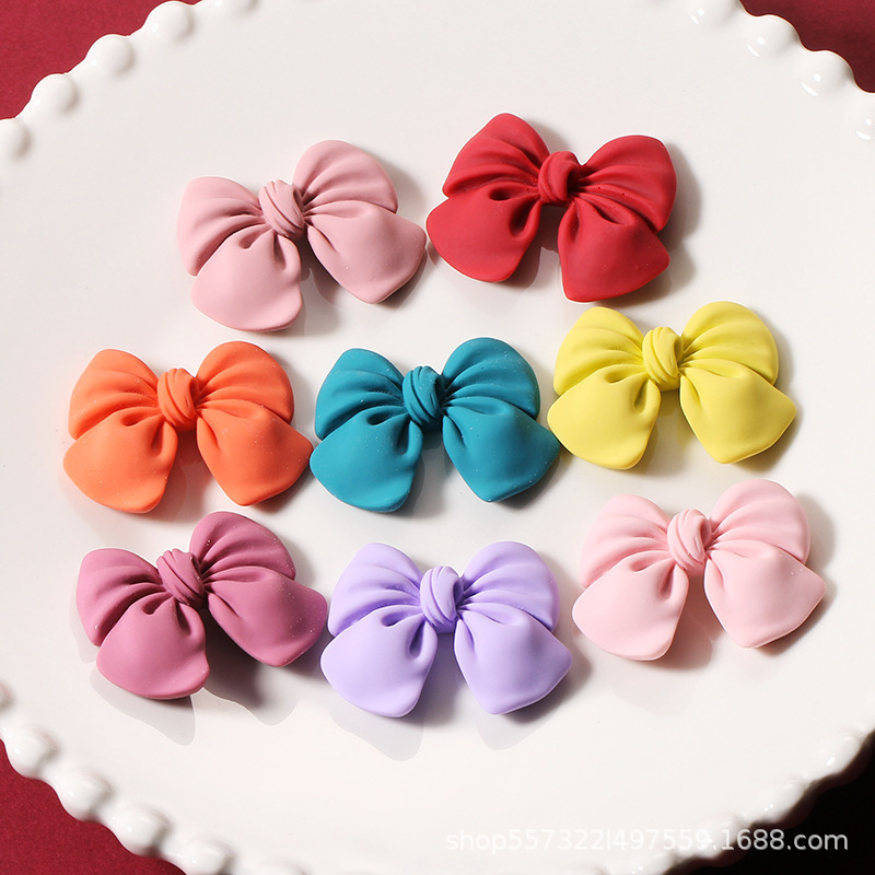 蝴蝶结数据线保护套手机壳树脂小配件DIY奶油胶公仔冰发夹装饰产品图