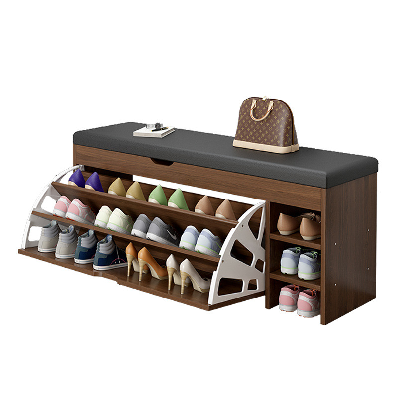 Shoe bench for shoe cabinet at home door can be seated shoe stool entry stool network red soft bag cushioned shoe rack Item Picture