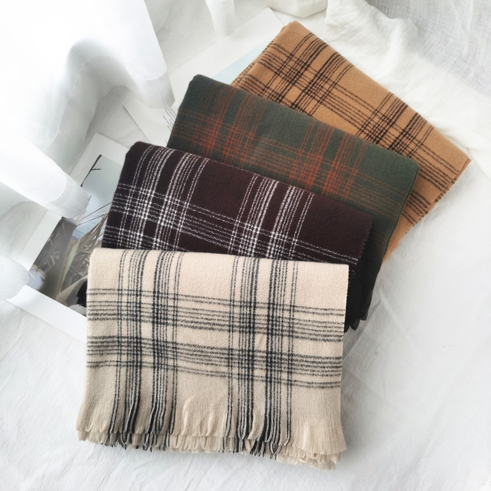 Cashmere Scarf For Women Autumn And Winter New Classic Plaid Scarf Shawl Thickened Warm Foreign Trade Scarf For Men Cross-Border