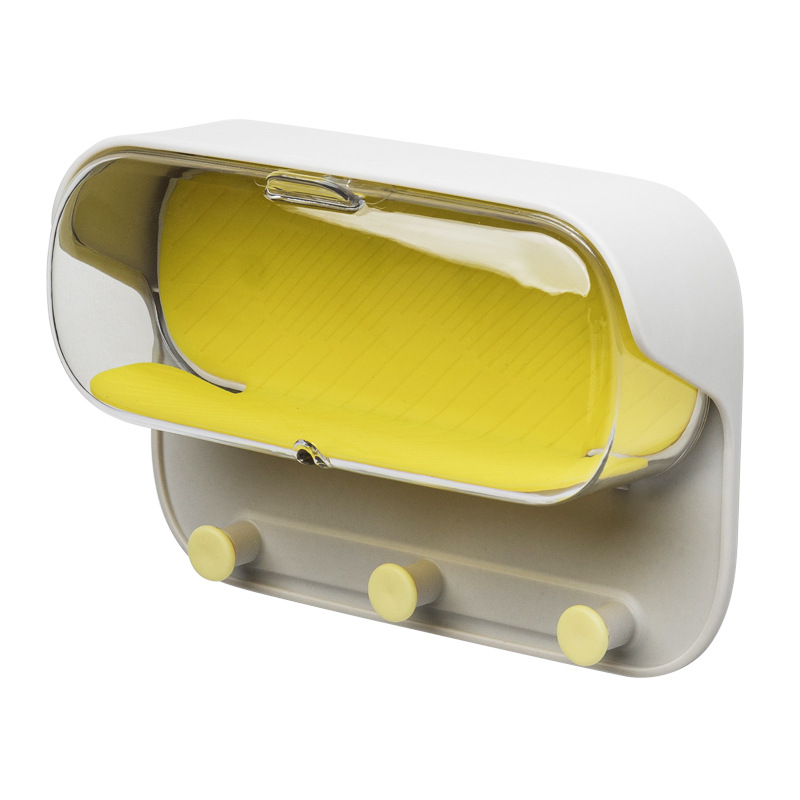 Transparent and visible bathroom storage without holes, dust-proof protection, jewelry and glasses storage box, mini wall-mounted flip cover storage without holes Item Picture