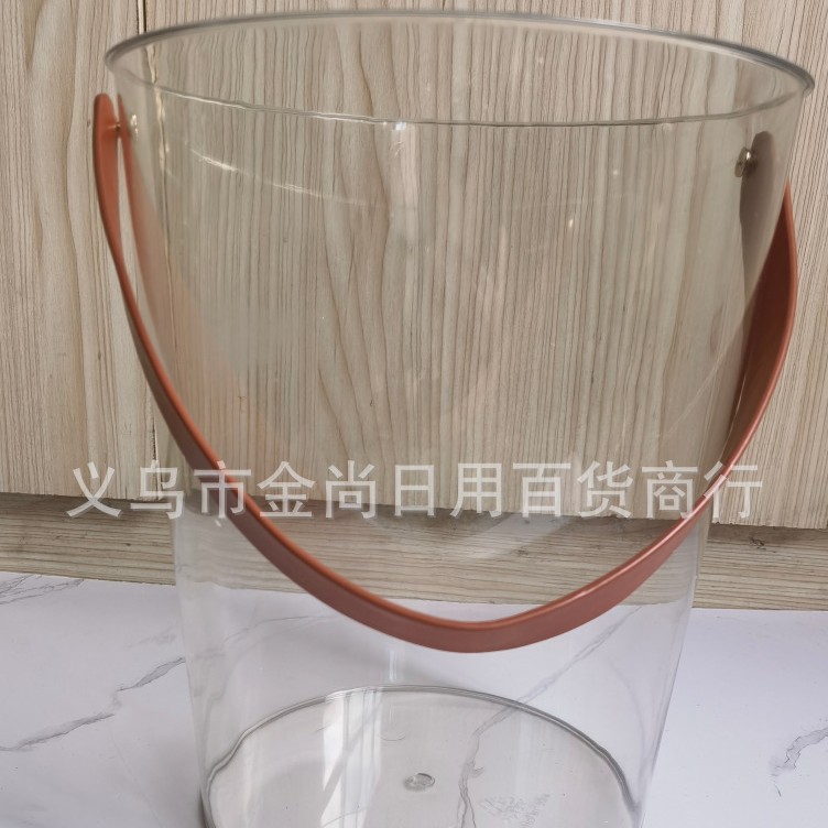 Transparent trash cans with stickers, large-capacity portable household covered trash cans, high-end living room and bedroom hygiene buckets details Picture