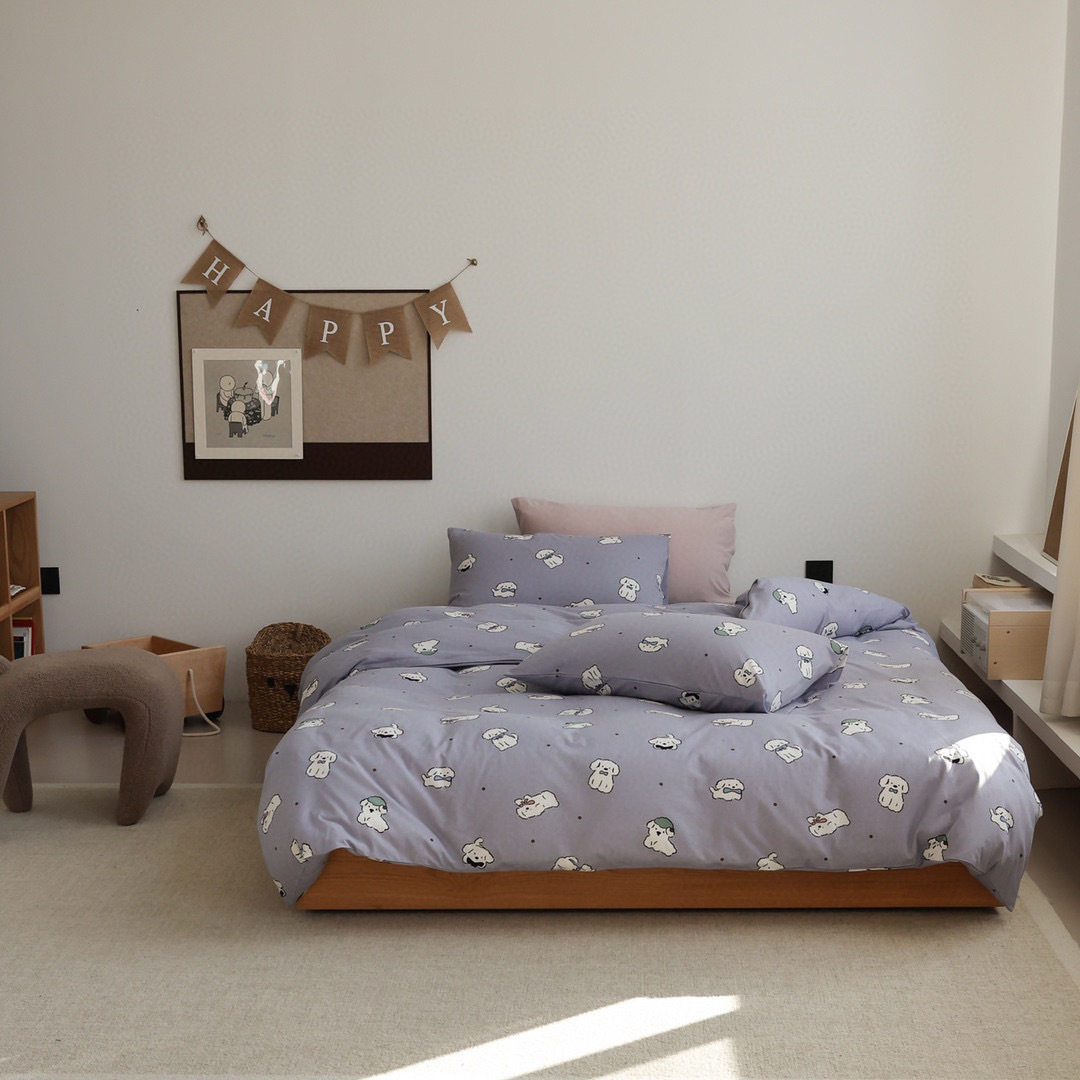 Nordic children's cartoon Indian cotton four-piece set, pure cotton, all-cotton knitted cotton three-piece set bedding, cartoon and cute Application Scenario