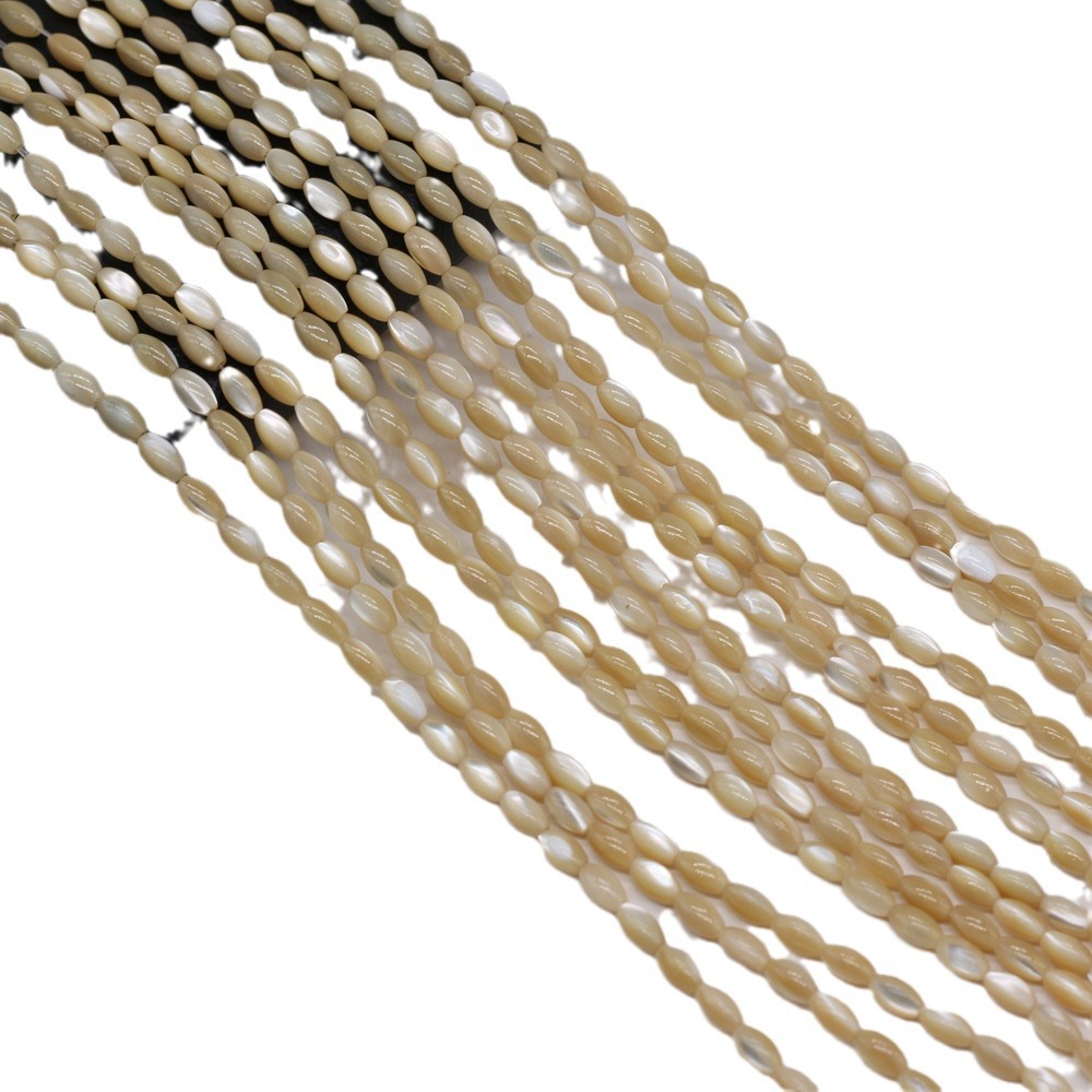 Exquisite natural shell yellow rice beaded DIY jewelry accessories, handcrafted semi-finished jewelry production and wholesale Item Picture