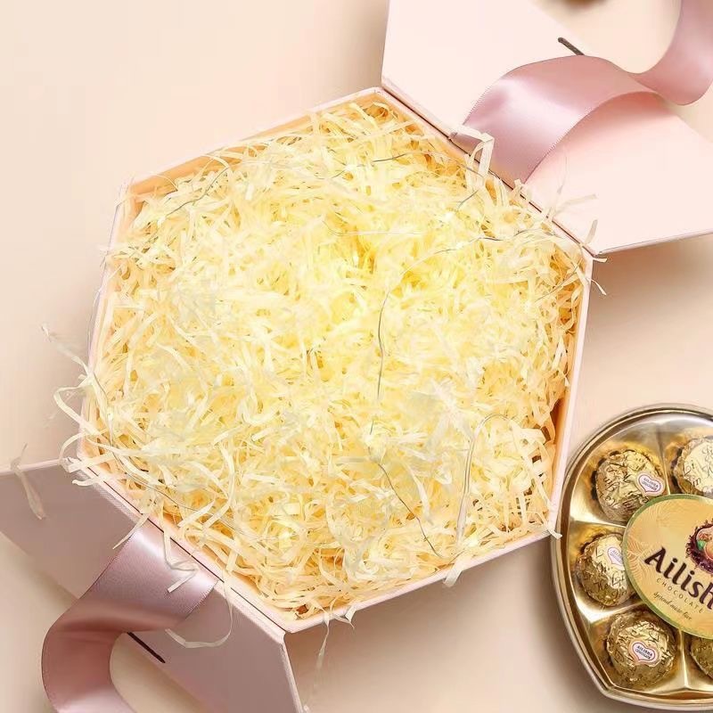 Raffia grass gift box, wedding candy box, fruit box, filling, shredded paper, souvenir bag, packaging material, anti-collision 100g Specification drawing