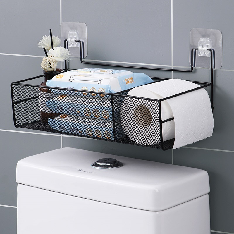 马桶上方置物架浴室免打孔厕所洗手间卫生间用品墙上收纳架发