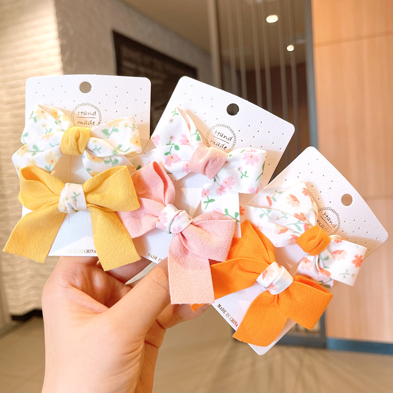 儿童蝴蝶结发夹韩国女童侧边刘海夹子小女孩头饰可爱宝宝森系发饰