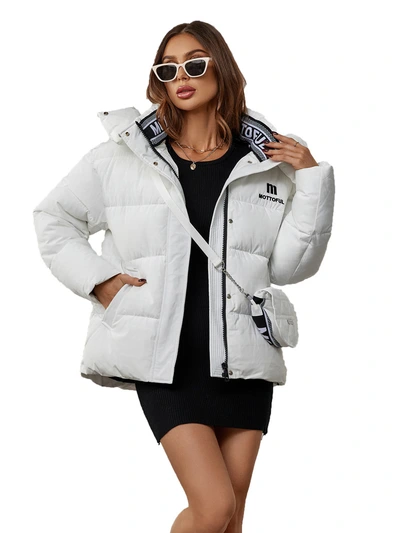 2024 New Cross-Border Fashion Short Cotton-Padded Women's Trend Leisure Foreign Trade Warm Hooded Ladies Cotton-Padded Coat Coat