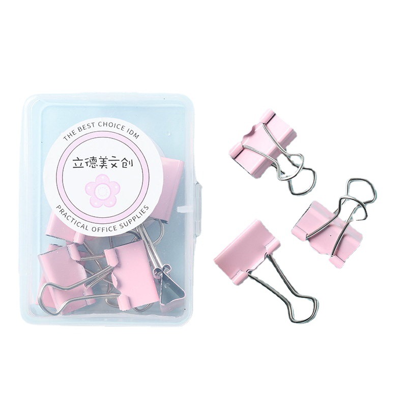 Lidemei Cultural and Creative Macaron-colored small long-tail clips, metal ticket clips, swallowtail clips, binding office supplies Item Picture