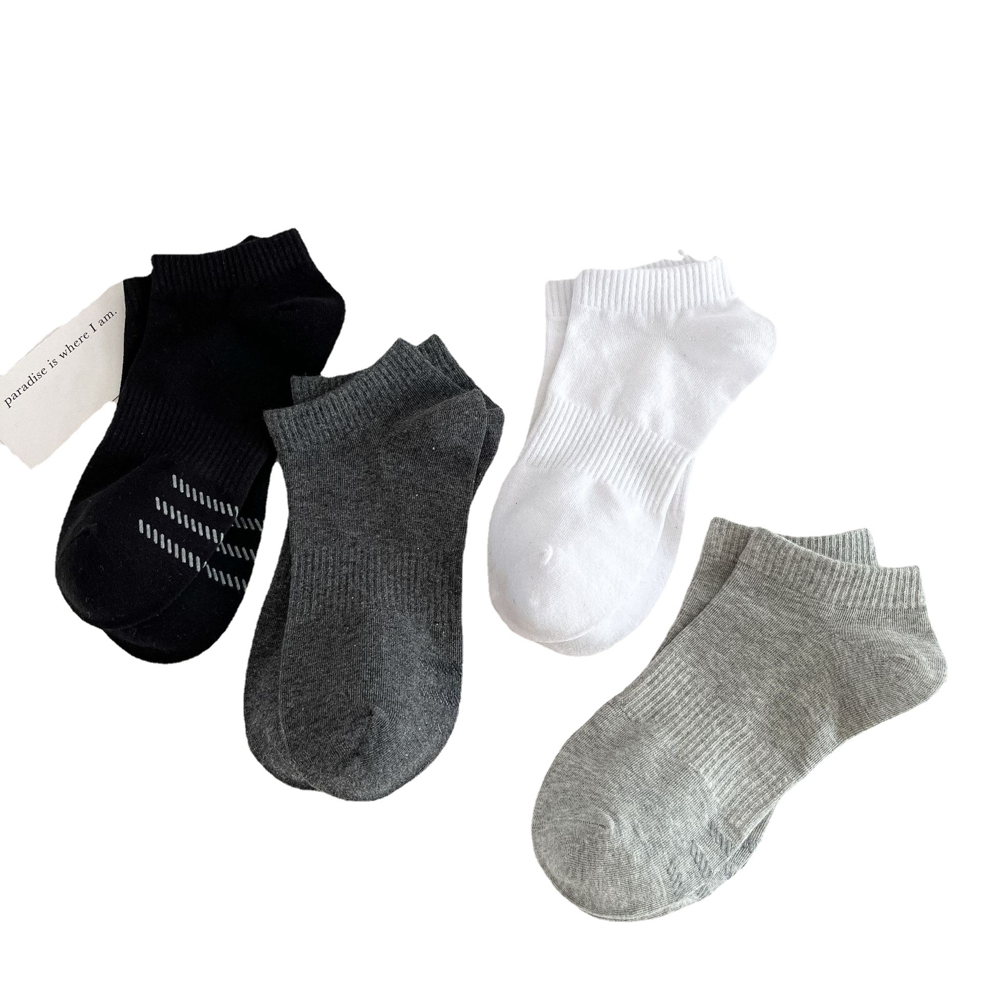 Spring and summer thin short socks Japanese-style candy-colored silicone anti-slip shallow socks, ins trendy rainbow-colored sports cotton socks Item Picture