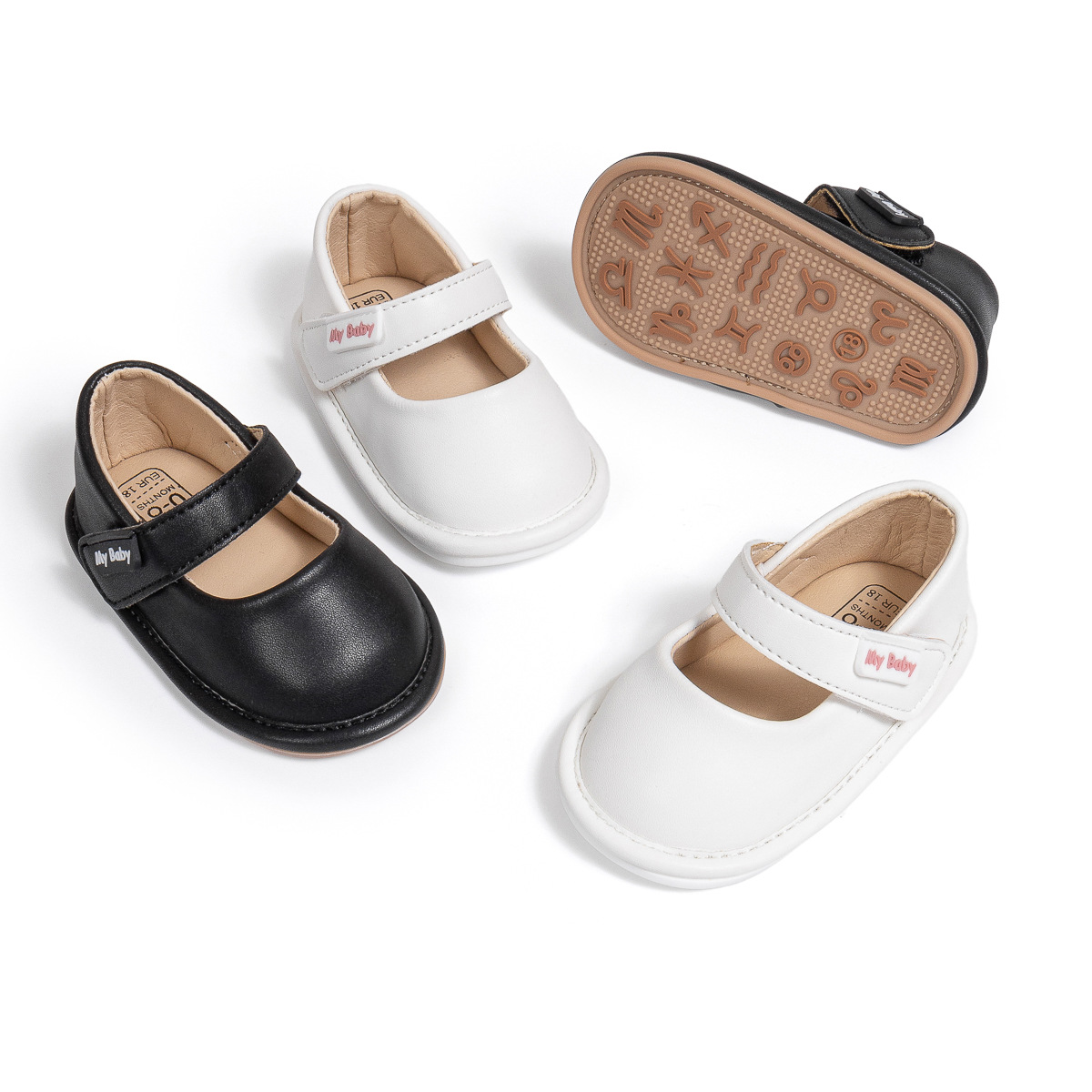 2025 Cross-Border Spring And Autumn New Baby Small Leather Shoes Pure Color All Match Princess Shoes Baby Shoes