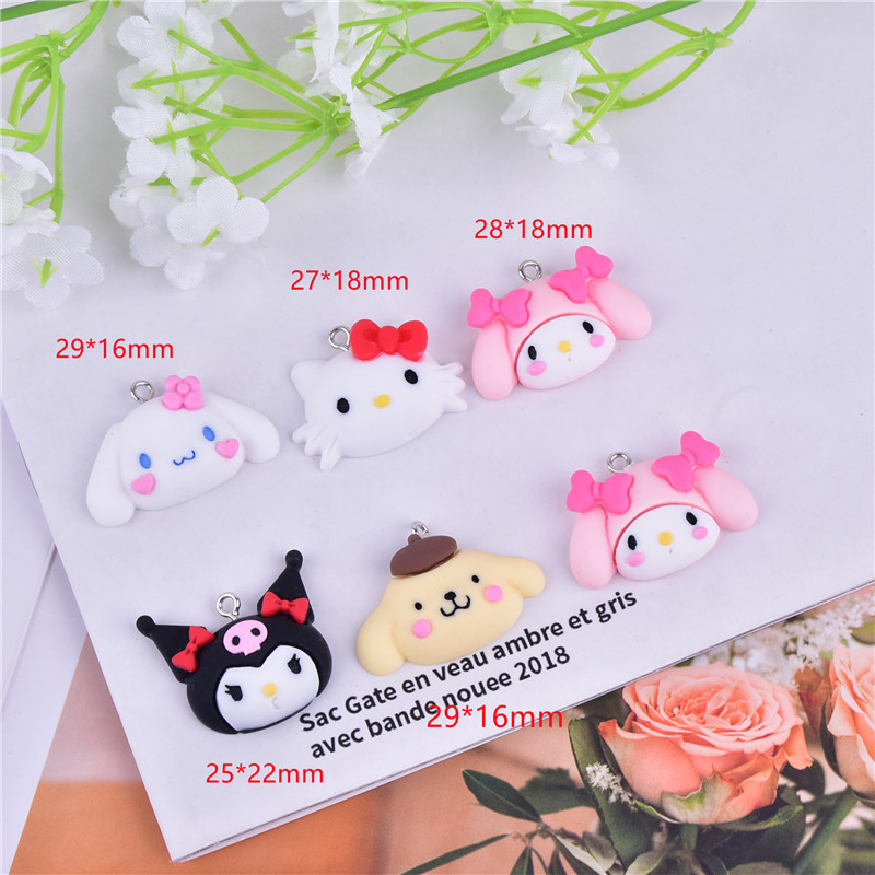 3D Cartoon Cartoon Cat Dog Rabbit Resin Pendant Earrings Bracelet Diy Accessories Item Picture
