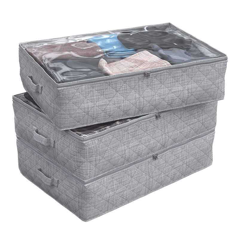 Amazon's new thickened non-woven fabric clothing storage and organization bag under the bed, foldable quilt storage bag Item Picture
