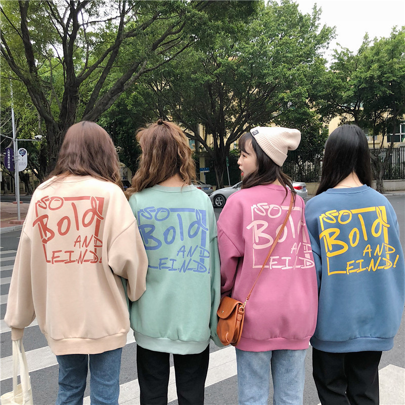 現貨代發跨境臺灣抓絨加厚衛衣2025秋冬新款寬鬆休閒大碼女裝上衣