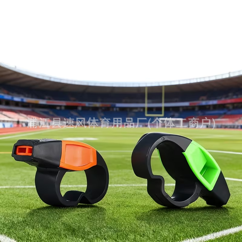 Portable high-pitched whistles for football and basketball game referees are in stock and available. Ring hand-held paper card whistles details Picture