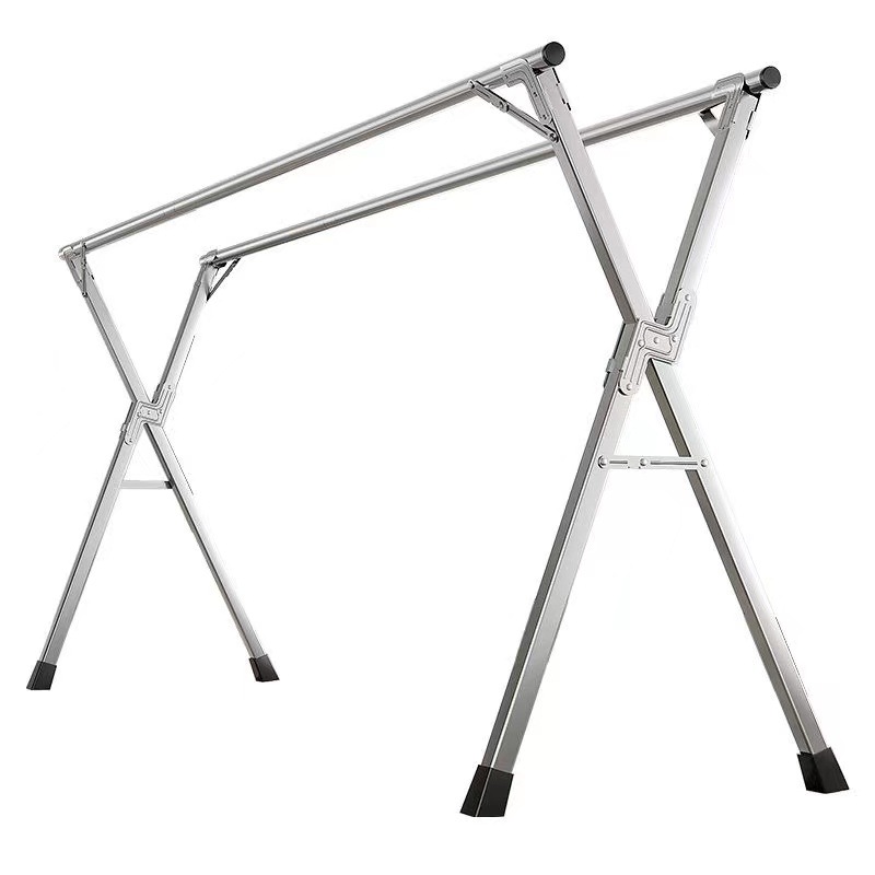 不锈钢折叠晾白底实物图