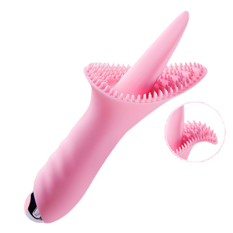 New lip and tongue silicone vibration waterproof 10-frequency women's oral care device, adult product Specification drawing