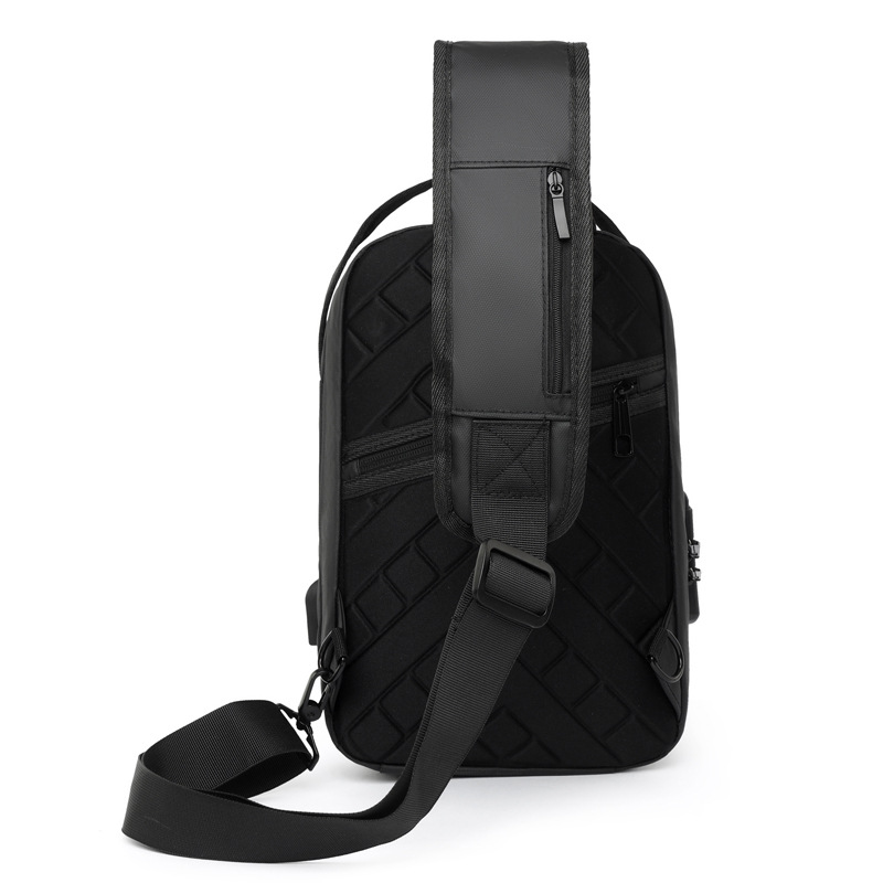 Men's chest bags, crossbody bags, chest crossbody bags, motorcycle bags, casual trendy brand functional bags, hard shell factory wholesale Specification image