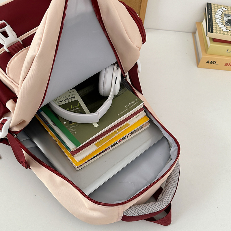 Backpack, school-style girl's schoolbag, Korean retro junior and senior high school student schoolbag, large-capacity travel backpack Application Scenario