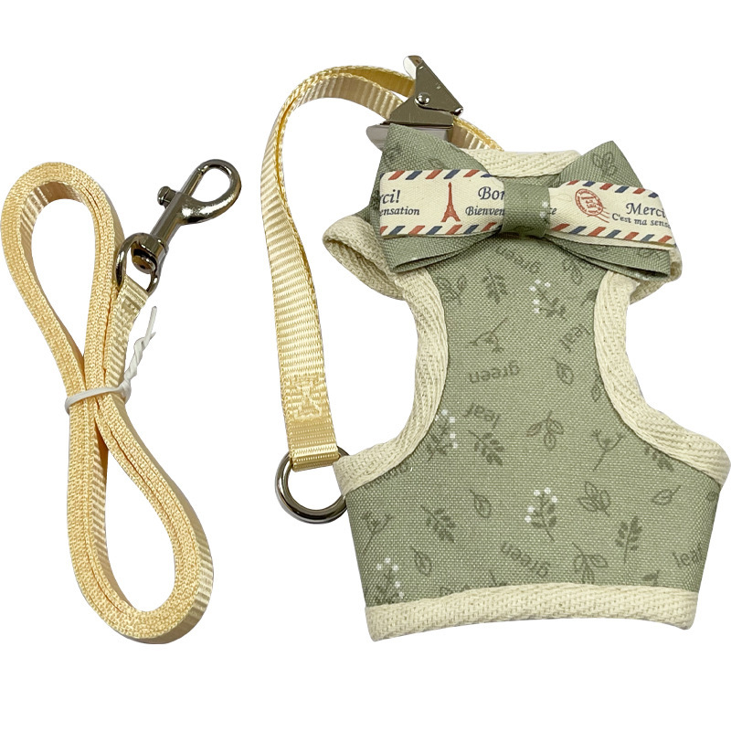 Pet leash Comfortable cute vest kitten chest strap Pet leash for walking cats Specification drawing