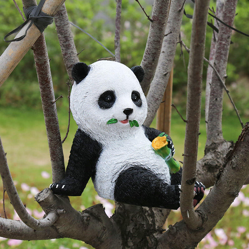 花园装饰 庭院摆件 户外草坪园林雕塑树脂工艺品动物仿真熊猫摆件详情图3