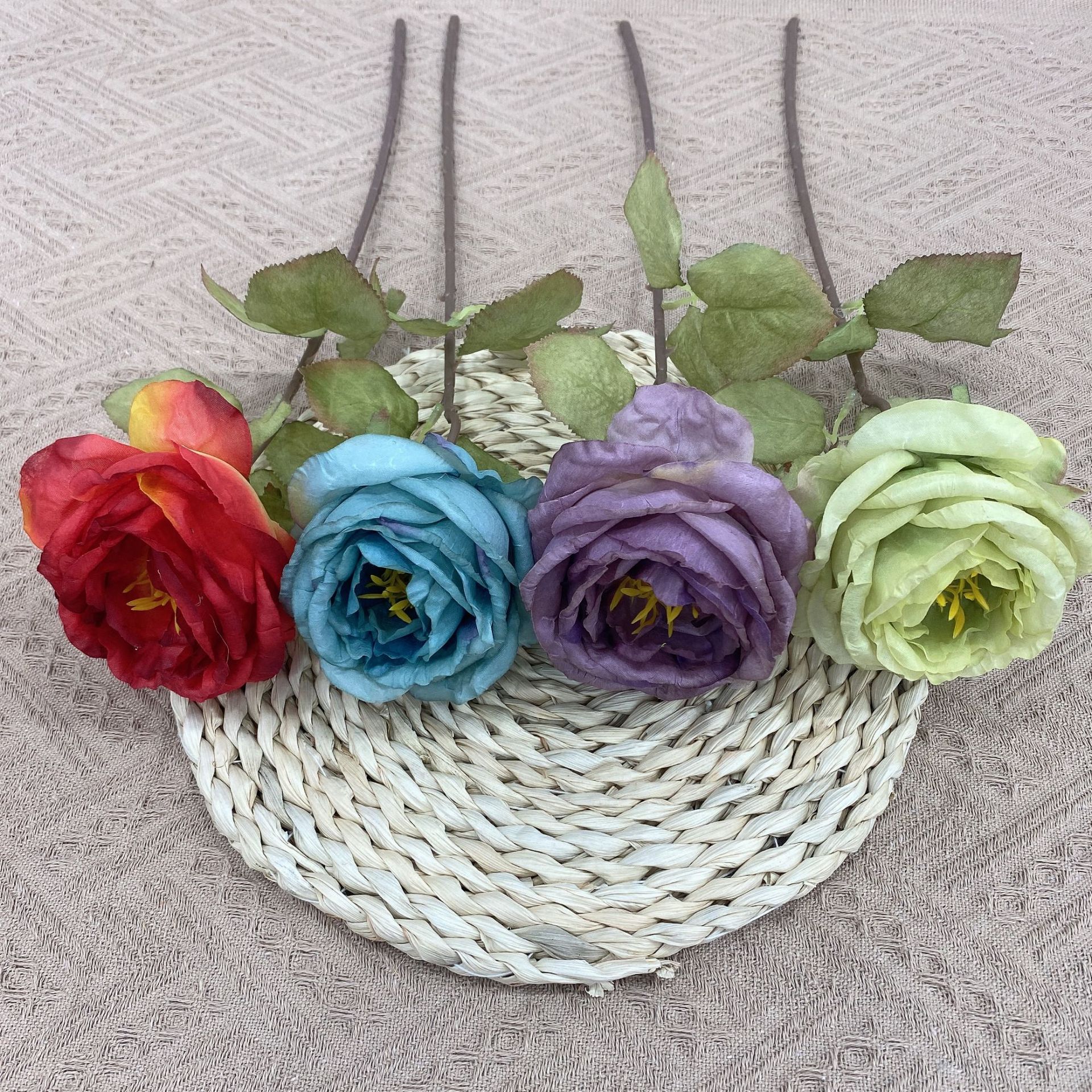 Other Simulation Crafts Simulation European Single Rose Cross-Border Wedding Home Artificial Decorative Flowers details Picture