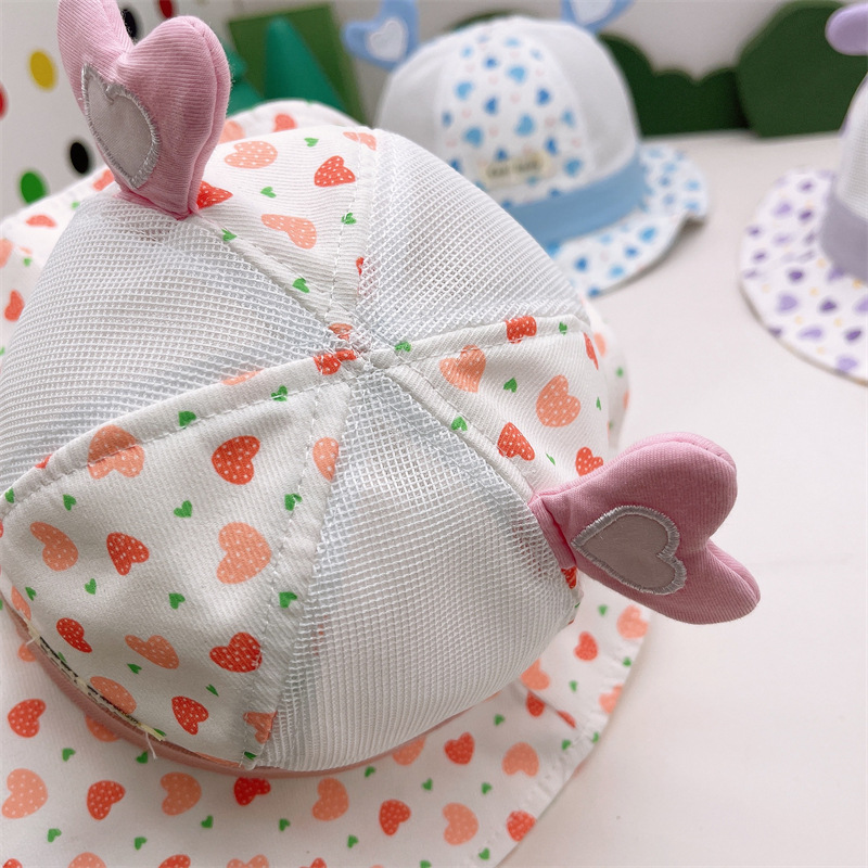 Children's Fisherman Hat Children's Hat Summer Cartoon Embroidered Baby Net Hat Breathable Eye Shade Children's Beach Hat Summer Baby Hat Specification drawing
