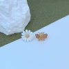European and American fashion, light luxury, sweet and fresh Daisy and bee inlaid enamel glaze Daisy metal jewelry set Specification image