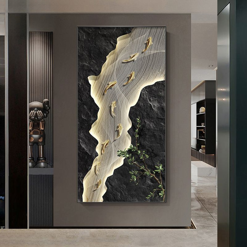 入户门玄关装饰画轻奢高级简约画正对门高档走廊挂画过道客厅壁画