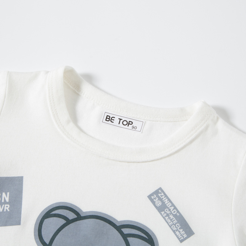 2024 summer children's cartoon short-sleeved T-shirt, Korean children's clothing trendy brand, bear print for boys and babies, top delivery service Item Picture
