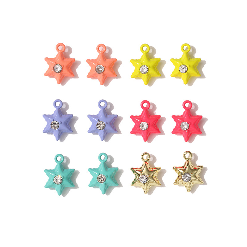 Tendencia simple hexágono estrella aleación adornos accesorios DIY collares pulseras colgantes fábrica material directo al por mayor Item Picture