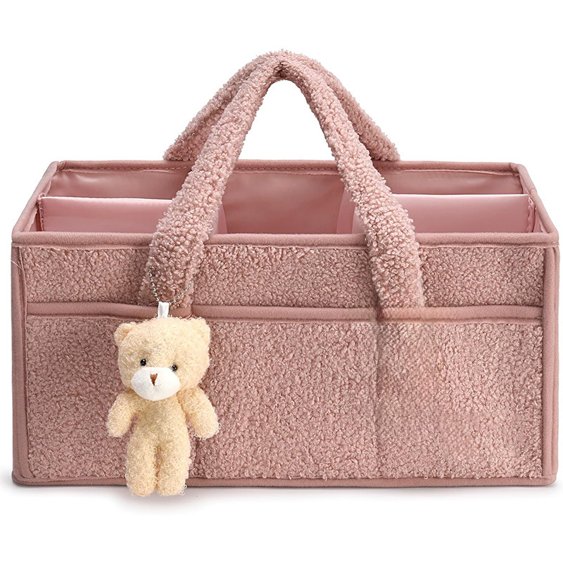 Plush Baby Diaper Storage Bag Diaper Pad Storage Bag Large Capacity Travel Mommy Bag Item Picture