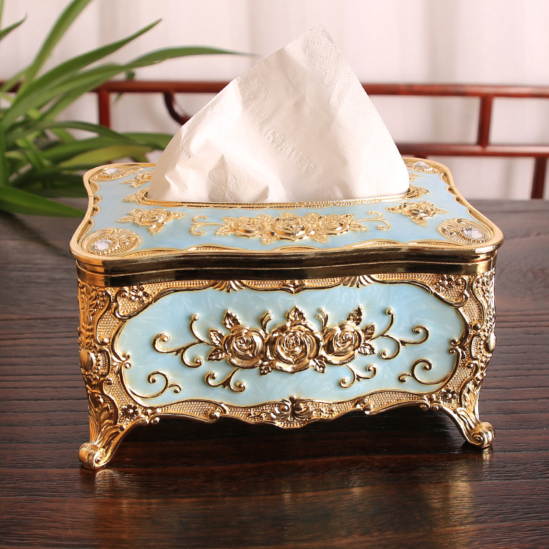 A variety of colors of home small-sized napkins, tissue boxes, paper boxes with gold edges, creative acrylic desktop plastic tissue boxes Specification image