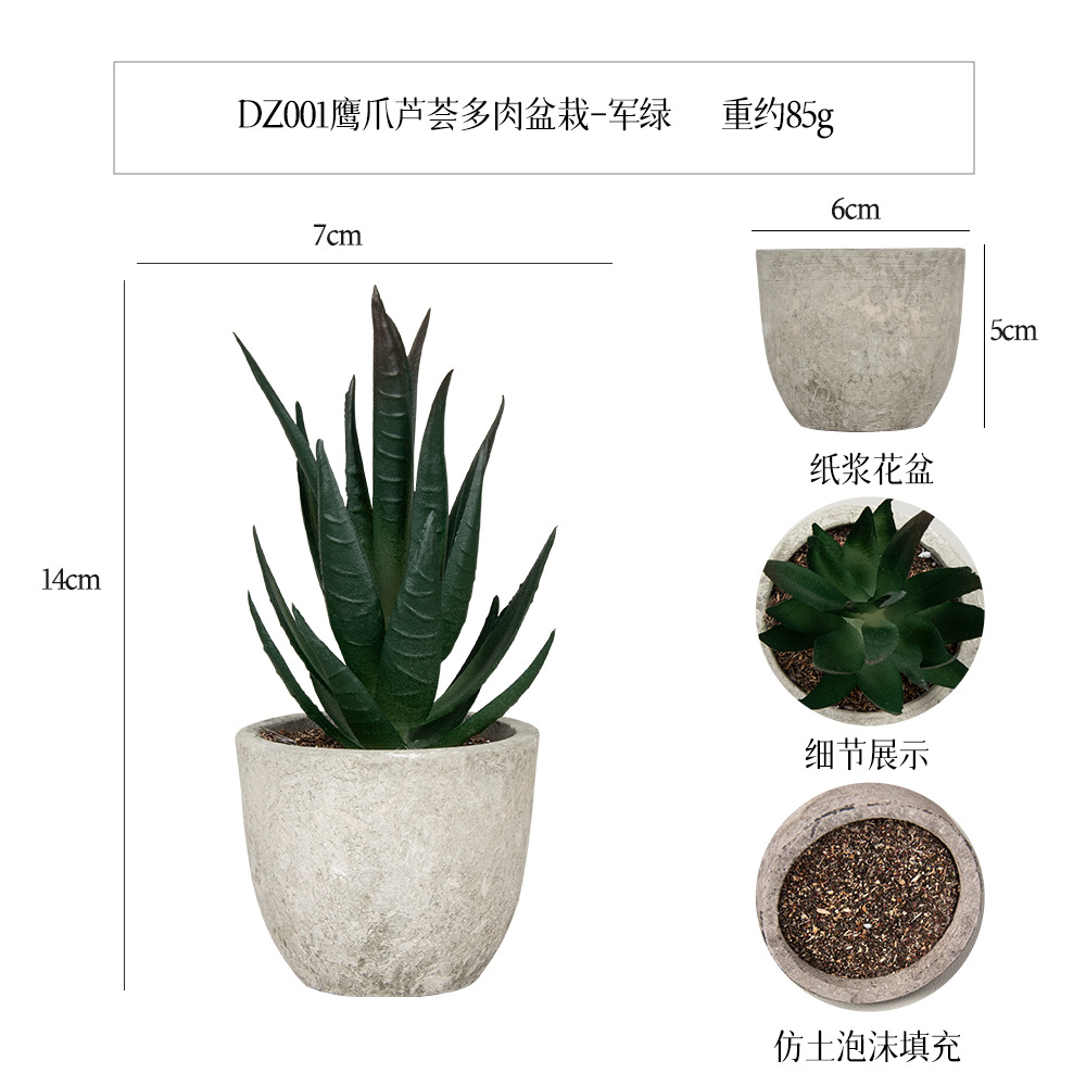 Amazon Simulation Succulent Pulp Pot 5-piece Home Decoration simulation Plant succulent bonsai set Application Scenario
