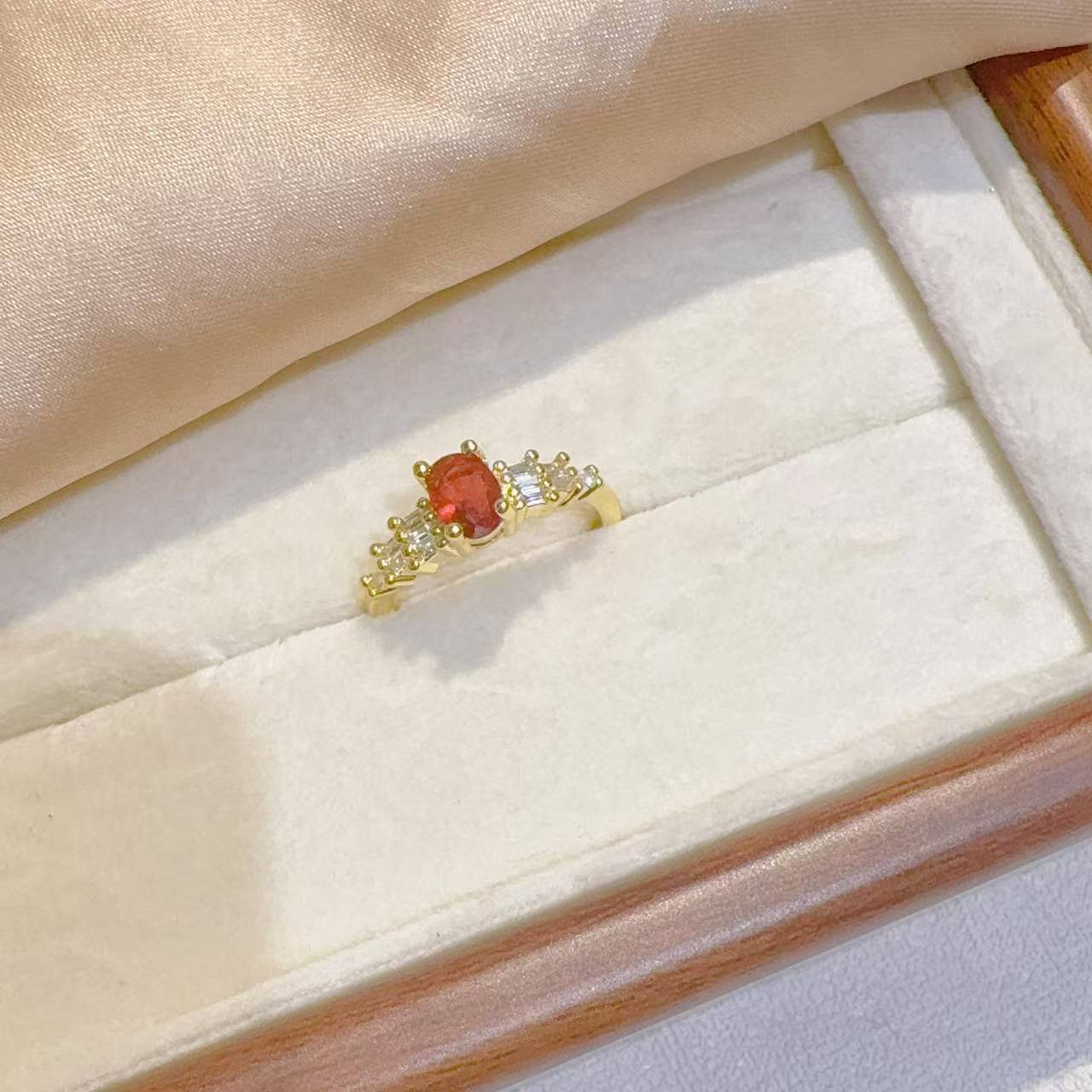 New bright carnelian gemstone deer InS-style niche design with adjustable opening ring wholesale details Picture