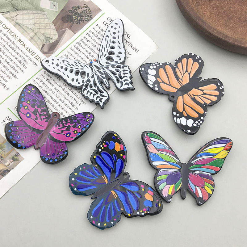1 Acrylic Color Artificial Butterfly Accessories Diy Accessories Three-Dimensional Hairpin Pendant Pendant Specification drawing