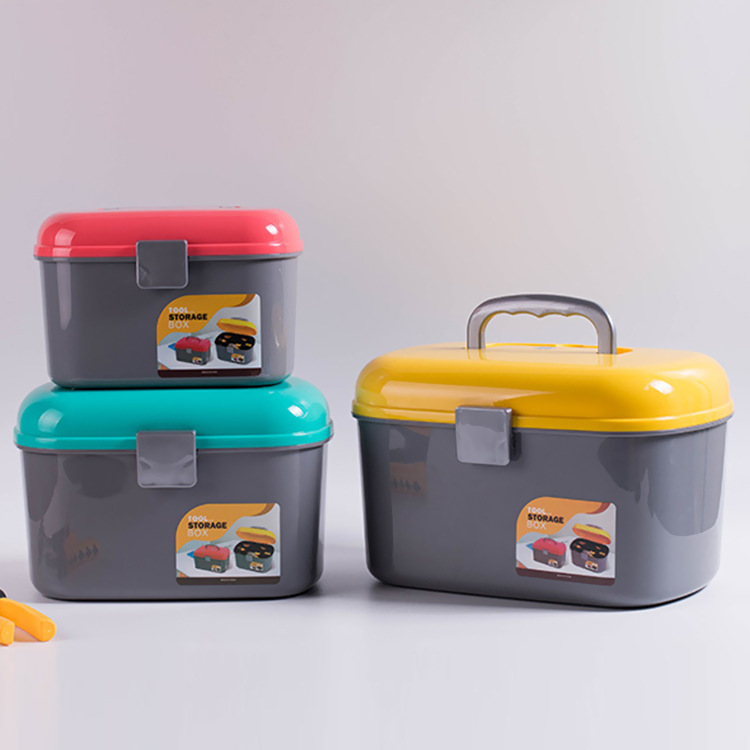 Double-layer portable medicine cabinet Large family medicine storage box Cosmetics storage box Paintbrush toolbox organizer full figure