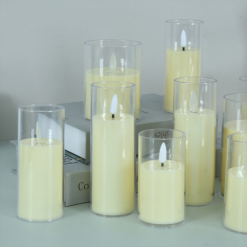 Simulated swing LED electronic candles, acrylic glass cups, Christmas, birthday, wedding atmosphere decoration, candle lights Application Scenario