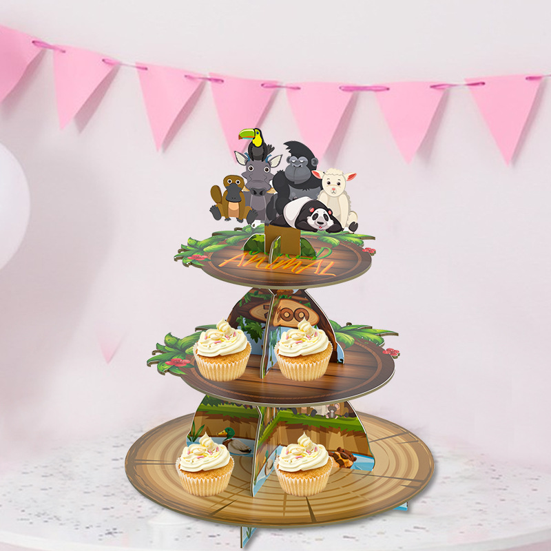 Paper Creative Multi-Layer Paper Cake Stand Collapsible Disc Disposable Baked Treats Stand For Party Decorations details Picture