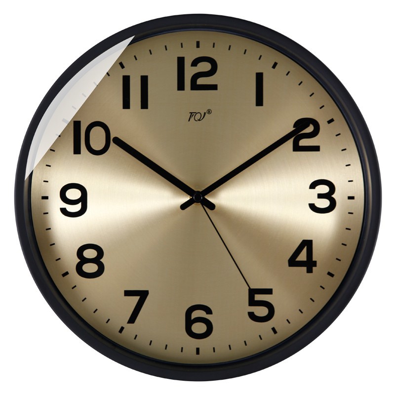 不锈钢挂钟/钟表/挂钟/LED墙钟/木钟白底实物图