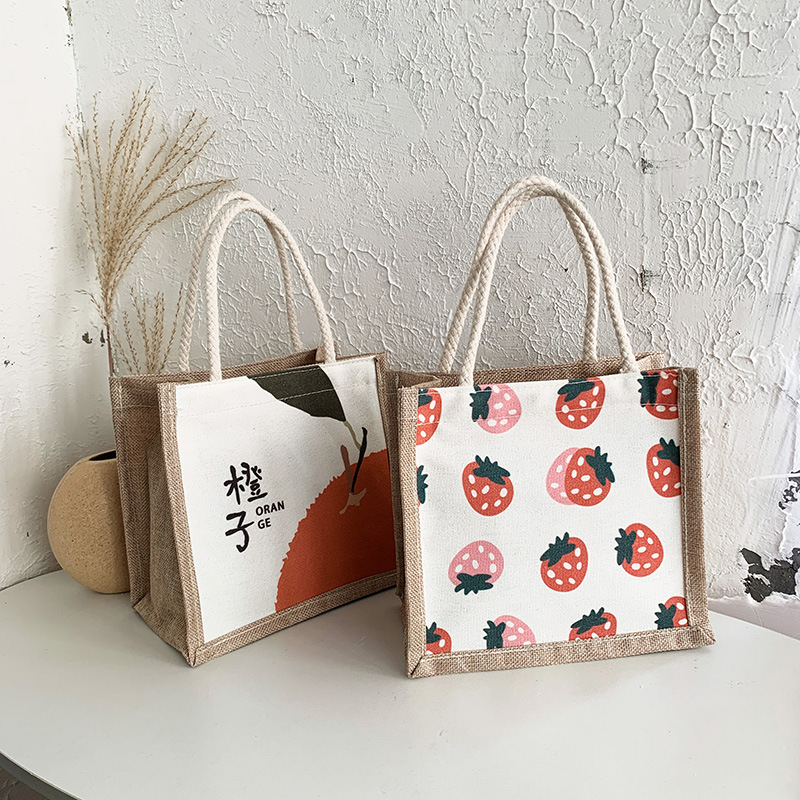 Mini handbag 2024 National trend linen women's handbag, cotton and linen material beach style hand-held bag manufacturer wholesale Specification image